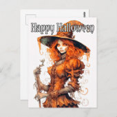 シニスターサレムウィッチイラストレーションハッピーハローウィン ポストカード (正面/裏面)