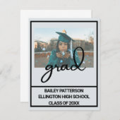 シニパーソナライズされたアフォト卒業発表 招待状 (正面/裏面)