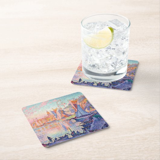 シニャック・サントロペス港 スクエアペーパーコースター (インサイチュ)