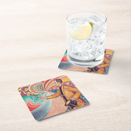 シニャック・フェリックス・フェネオンポートレート スクエアペーパーコースター (インサイチュ)