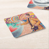 シニャック・フェリックス・フェネオンポートレート スクエアペーパーコースター (アングル)