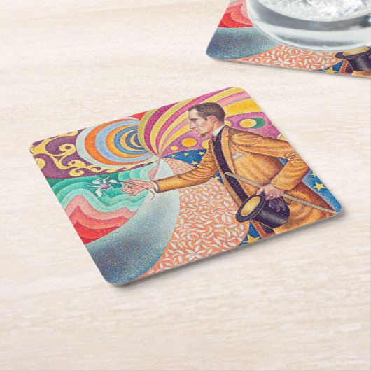 シニャック・フェリックス・フェネオンポートレート スクエアペーパーコースター (アングル)