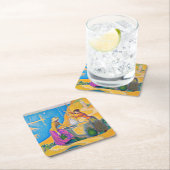 シニヤック井戸の女性たち スクエアペーパーコースター (インサイチュ)