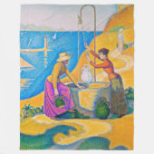 シニヤック井戸の女性たち フリースブランケット (正面)