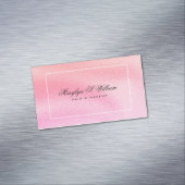 シニーエレガントピンクヘア&メイクアップサロン美容師 マグネット名刺 (インサイチュ)