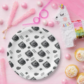 シネマシンボルとクラッパーボードを使用したチャックパターン ペーパープレート (パーティー)