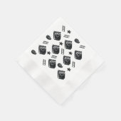 シネマシンボルとクラッパーボードを使用したチャックパターン 縁ありカクテルナプキン (角)