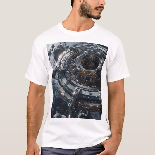 シネマティックな巨大な山景色Tシャツ Tシャツ (正面)