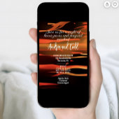 シネマティックな魔女と猫のシルエットハローウィンパーティ 招待状