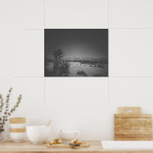 シネマティックノワール黒白ジョシュアツリー ポスター (キッチン)