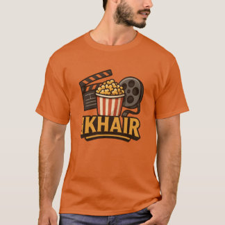 シネマティックポップコーン映画ファンの女性 Tシャツ