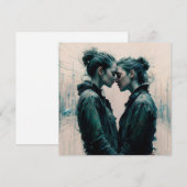 シネマティックレズビアンカップル落書き シーズンカード (正面/裏面)