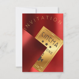シネマフィルムフェスティバルイベントメタルレッドルビー金ゴールド 招待状