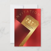 シネマフィルムフェスティバルチケットメタルレッドルビー金ゴールド 招待状 (正面)