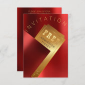 シネマフィルムフェスティバルチケットメタルレッドルビー金ゴールド 招待状 (正面/裏面)