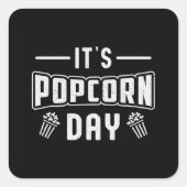 シネマポップコーンデイスナック映画ポップ・アートのフィルムギフトアイディア スクエアシール (正面)