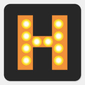 シネママーキーカスタムレター電球フォント スクエアシール (正面)