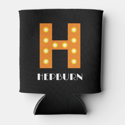 シネママーキーカスタムレター電球モノグラム 缶クーラー (正面)