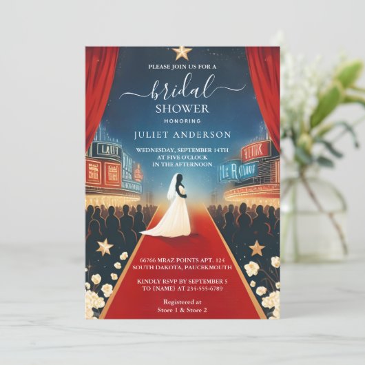 シネマムービーチケットの最も人気があるブライダルシャワー 招待状 (スタンド正面)