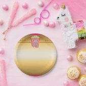 シネマムービーポップコーンチケット誕生日パーティバナー ペーパープレート (パーティー)