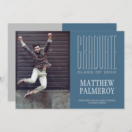 シネマレタリングフォトティール（緑がかった色）大学院発表 案内状 (正面/裏面)