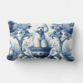 シノアイセリーブルー&ホワイトビコンフリーズ ランバークッション (正面)