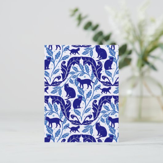 シノエレガントイセリーブルー猫お洒落猫 ポストカード (スタンド正面)