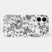 シノワズリの水彩花の植物画 iPhone 16ケース (裏面横)