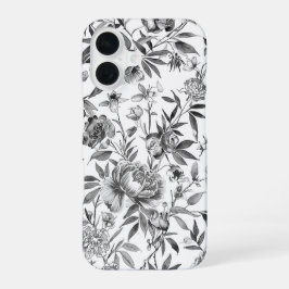 シノワズリの水彩花の植物画 iPhone 16ケース