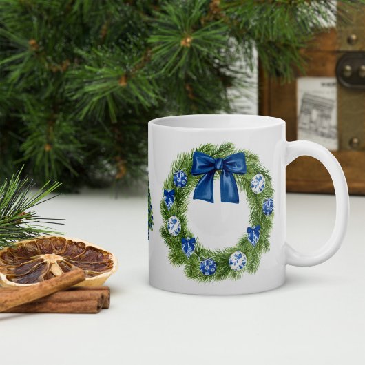 シノワズリーのクリスマスツリーとリース コーヒーマグカップ