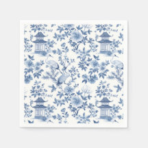 シノワズリーの塔と鶴のデザイン