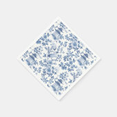 シノワズリーの宝塔と鶴のデザイン スタンダードカクテルナプキン (角)