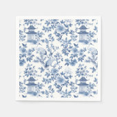 シノワズリーの宝塔と鶴の誕生日パーティー スタンダードカクテルナプキン (正面)