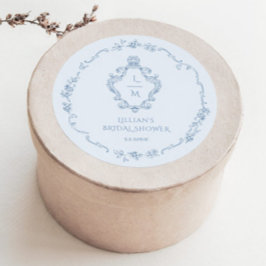 シノワズリーの花輪 トワール サムシングブルー クレスト ラウンドシール