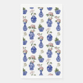 シノワズリーの青い花瓶と花 (正面)