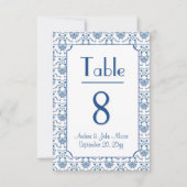 シノワズリーデルフトブルー模様テーブルナンバー 招待状 (正面)