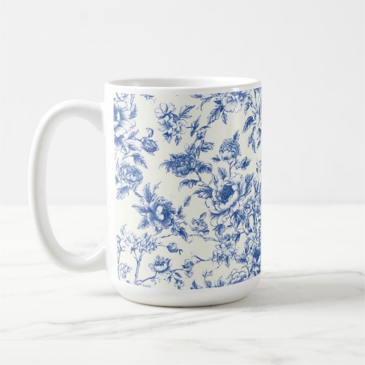 シノワズリーブルーフローラルマグ コーヒーマグカップ (左)