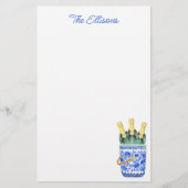 シノワズリー水彩ワインアイスバケットステーショナリー 便箋 (正面)