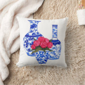 シノワズリー磁器花瓶 クッション (ブランケット)