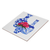 シノワズリー磁器花瓶 タイル (側面)