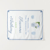 シノワズリー ウェディング ウェルカム バーチャル 背景テンプレート タペストリー (正面(横))