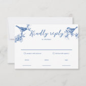シノワズリー デルフト ブルー バード スプリング レスポンス カード (正面)