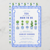 シノワズリー トピアリー ベビーシャワー | ティーパーティー 招待状 (正面/裏面)