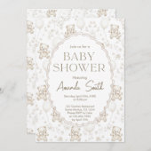 シノワズリー トワレット ドゥ ジュイ クマ 赤ちゃんのお披露目 招待状 (正面/裏面)