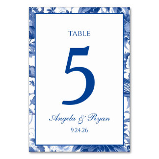 シノワズリー ネイビー & ホワイト オーダーメイド テーブルナンバー