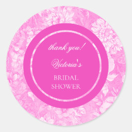 シノワズリー ピンク ホワイト ブライダルシャワー ラウンドシール