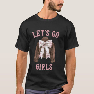 シノワズリー ピンク レッツゴー ガールズ カントリー ウエスタンカウ Tシャツ