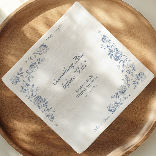 シノワズリー フラワーの何か青い ブライダルシャワー スタンダードカクテルナプキン