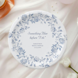 シノワズリー フラワール サムシング ブルー ブライダル シャワー ペーパープレート