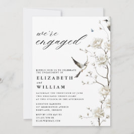 シノワズリー フラワー ガーデン 婚約パーティー フォト 招待状